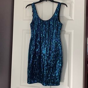 🧜🏼‍♀️ blue sequin mermaid tank dress